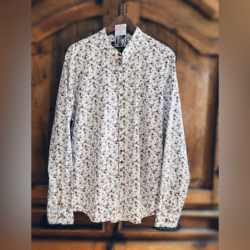 OOAK Artisan Buttondown Mini floral Multi Button - Picture 9 of 11